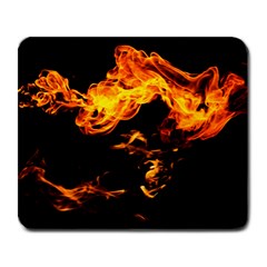 Can Walk On Fire, Black Background Large Mousepads by picsaspassion