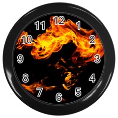 Can Walk On Fire, Black Background Wall Clock (black) by picsaspassion