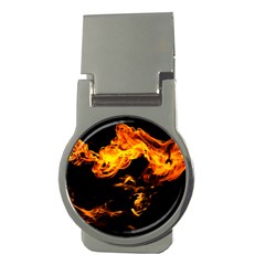 Can Walk On Fire, Black Background Money Clips (round)  by picsaspassion