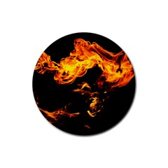 Can Walk On Fire, Black Background Rubber Coaster (round)  by picsaspassion