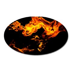 Can Walk On Fire, Black Background Oval Magnet by picsaspassion