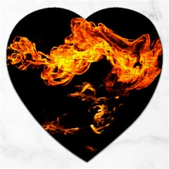 Can Walk On Fire, Black Background Jigsaw Puzzle (heart) by picsaspassion