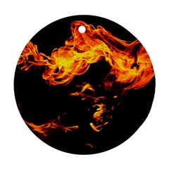 Can Walk On Fire, Black Background Round Ornament (two Sides) by picsaspassion