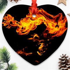 Can Walk On Fire, Black Background Heart Ornament (two Sides)