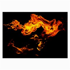 Can Walk On Fire, Black Background Large Glasses Cloth (2 Sides) by picsaspassion