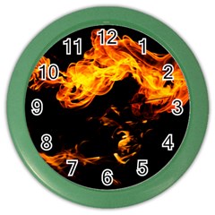 Can Walk On Fire, Black Background Color Wall Clock by picsaspassion