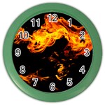 Can Walk on Fire, black background Color Wall Clock Front