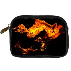 Can Walk On Fire, Black Background Digital Camera Leather Case by picsaspassion