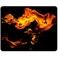 Can Walk On Fire, Black Background Fleece Blanket (medium)  by picsaspassion