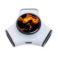 Can Walk On Fire, Black Background 3-port Usb Hub by picsaspassion