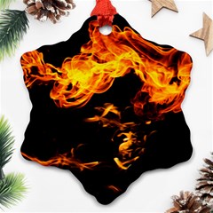 Can Walk On Fire, Black Background Ornament (snowflake)