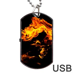 Can Walk On Fire, Black Background Dog Tag Usb Flash (two Sides) by picsaspassion