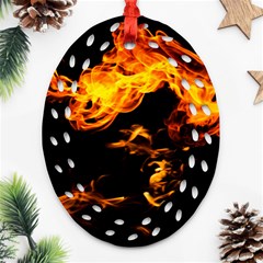 Can Walk On Fire, Black Background Ornament (oval Filigree)