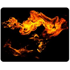 Can Walk On Fire, Black Background Double Sided Fleece Blanket (medium)  by picsaspassion