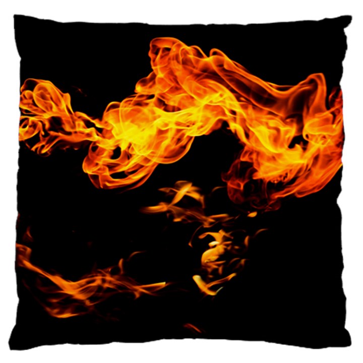 Can Walk on Fire, black background Large Flano Cushion Case (Two Sides)