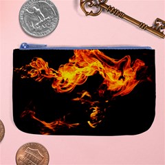 Can Walk On Fire, Black Background Large Coin Purse by picsaspassion