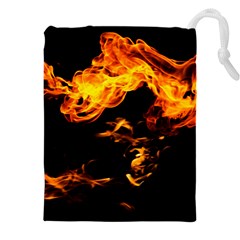 Can Walk On Fire, Black Background Drawstring Pouch (4xl) by picsaspassion