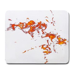 Can Walk On Fire, White Background Large Mousepads by picsaspassion