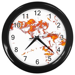 Can Walk On Fire, White Background Wall Clock (black) by picsaspassion