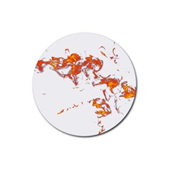 Can Walk On Fire, White Background Rubber Coaster (round)  by picsaspassion