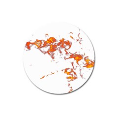 Can Walk On Fire, White Background Magnet 3  (round) by picsaspassion