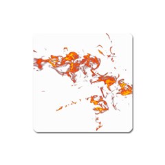 Can Walk On Fire, White Background Square Magnet by picsaspassion