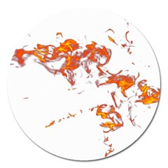 Can Walk On Fire, White Background Magnet 5  (round) by picsaspassion