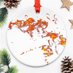 Can Walk On Fire, White Background Round Ornament (two Sides)