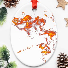 Can Walk On Fire, White Background Oval Ornament (two Sides)