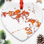 Can Walk on Fire, white background Heart Ornament (Two Sides) Front