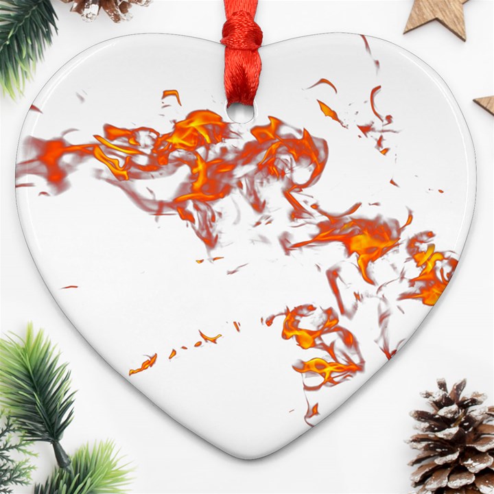 Can Walk on Fire, white background Heart Ornament (Two Sides)