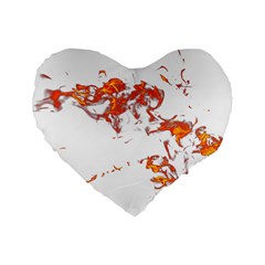 Can Walk On Fire, White Background Standard 16  Premium Heart Shape Cushions by picsaspassion