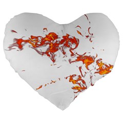 Can Walk On Fire, White Background Large 19  Premium Flano Heart Shape Cushions by picsaspassion