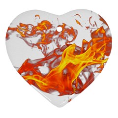 Can Walk on volcano Fire, white background Ornament (Heart)