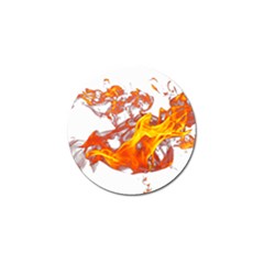 Can Walk on volcano Fire, white background Golf Ball Marker