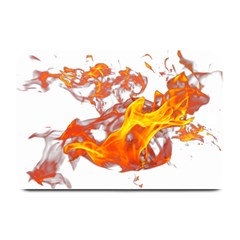 Can Walk on volcano Fire, white background Plate Mats