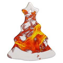 Can Walk on volcano Fire, white background Christmas Tree Ornament (Two Sides)