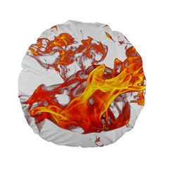 Can Walk on volcano Fire, white background Standard 15  Premium Round Cushions