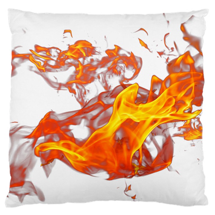 Can Walk on volcano Fire, white background Large Flano Cushion Case (One Side)