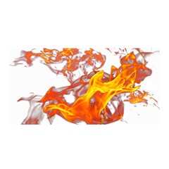 Can Walk on volcano Fire, white background Satin Wrap