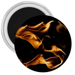 Can Walk On Volcano Fire, Black Background 3  Magnets by picsaspassion