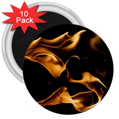 Can Walk On Volcano Fire, Black Background 3  Magnets (10 Pack)  by picsaspassion