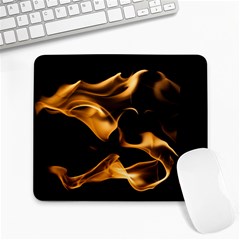 Can Walk On Volcano Fire, Black Background Large Mousepads by picsaspassion