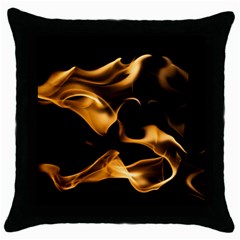 Can Walk On Volcano Fire, Black Background Throw Pillow Case (black) by picsaspassion