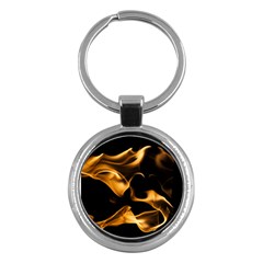 Can Walk On Volcano Fire, Black Background Key Chain (round) by picsaspassion