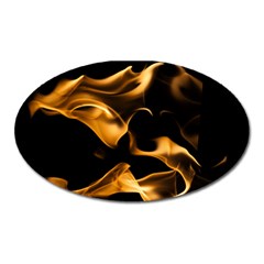 Can Walk On Volcano Fire, Black Background Oval Magnet by picsaspassion