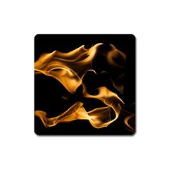 Can Walk On Volcano Fire, Black Background Square Magnet by picsaspassion