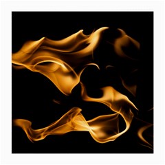 Can Walk On Volcano Fire, Black Background Medium Glasses Cloth (2 Sides) by picsaspassion