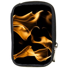 Can Walk On Volcano Fire, Black Background Compact Camera Leather Case by picsaspassion