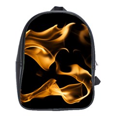 Can Walk On Volcano Fire, Black Background School Bag (large) by picsaspassion